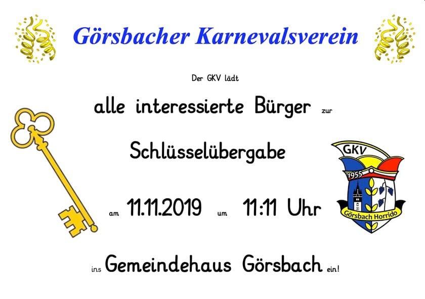 Schlüsselübergabe 11.11.